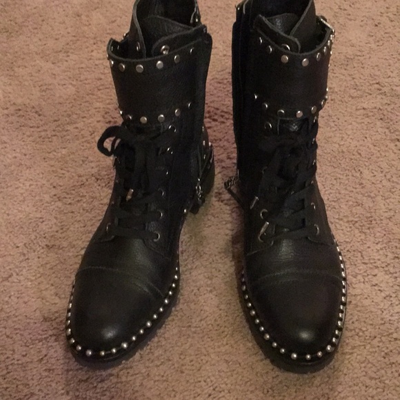 sam edelman jennifer studded combat boots black